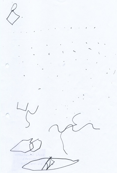 Figuur 7. De figuren van de Bender Visual Motor Gestalt test zoals deze door Veerle in haar 10de jaar zijn nagetekend op een vel blank A4 papier